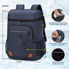 Backpack Cooler Box Insulated And Leak-Proof Unisex 36-Can Soft Cooler Backpack Insulated Waterproof Large-Capacity Cooler Bag Portable Lunch Camping Travel Picnic Hiking - Blue - View 2