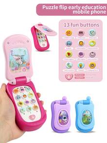 1pc Interactive Baby Music Phone: Music, Weather, Animals & Over 10 Sound Effects, 2 Modes, Educational Toy, New Year, Christmas, Birthday Gift For Babies - Early Childhood Music Phone - View 2