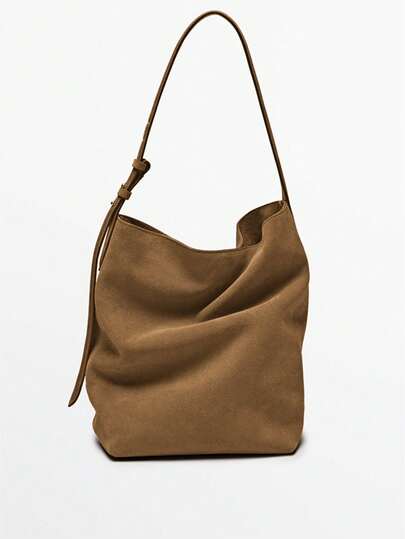 2025 New Vintage Casual Suede Bucket Bag, Commuter Shoulder Bag & Crossbody Bag For Women