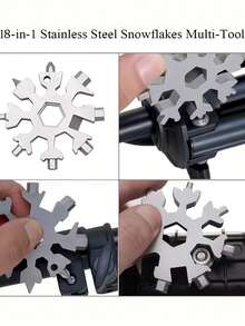 1件套18合1雪花多功能工具，不锈钢雪花开瓶器，一字螺丝刀套装和扳手，男士圣诞礼物：酷炫露营装备工具，送给男士、丈夫、爷爷的独特礼物，女儿送给爸爸的贴心之选 - 彩色 - 查看 5
