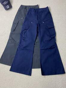 Plus Size Suit Pants - Navy Blue Extended Version - View 12