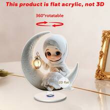 1/2 Pc Cô gái cầm đèn lồng trang trí xoay, Tấm acrylic đa năng, Trang trí nhà cửa, ký túc xá, văn phòng, Quà tặng lễ hội Hồi giáo Ả Rập. - Nhiều màu - Xem 11