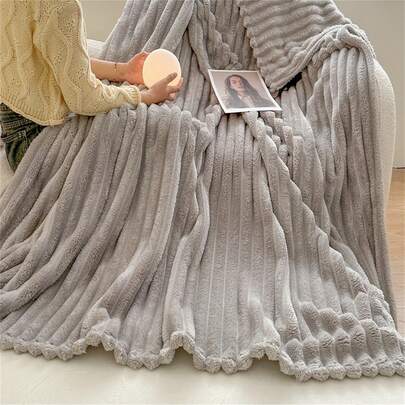 1pc Fluffy Soft Plush Blanket, Flannel Fleece Blanket For Bed, Couch, Office Nap, Halloween Costume Furry Throw