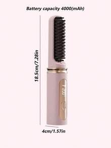 Wireless Multi-Functional Electric Straightening Curling Comb Portable Negative Ion Hair Straightener Brush, Straightening Comb Negative Ion Hair Care Comb Heat Protection Curling Straightener For Home Styling, Portable Clamp High Top Hair Volume Heat Protection Long-Lasting Styling Gift 4000mAh - 彩色 - 查看 12