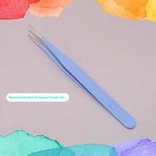 1pc Right Angled Tweezers Multi-Functional Gua Card Tweezers - Aesthetic Handmade DIY Scrapbooking Sticker Tool, Creative Macaron-Style Mini Pliers/Clips