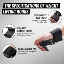 Weight Lifting Hooks (Pair), Heavy Duty Power Wrist Straps Hand Grip Support For Deadlifts, Pull Ups, Shrugs - Gym Gloves For Men And Women