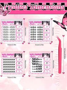 2 Boxes Self-Adhesive Cluster False Eyelashes Natural Look Lashes, Individual Eyelashes No Glue Needed, Reusable DIY Eyelashes For Women & Pros, DIY Makeup, Anime Style, Easy To Use For Beginner, False Eyelashes Lash Clusters,Eyelash Clusters,Individual Eyelashes,Lashes,Fake Lashes