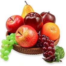 M.S MO SHI HOME FURNISHINGS 6/8 Peças de Ornamentos de Frutas Artificiais, Decoração Doméstica de Frutas Simuladas, Combo de Frutas Artificiais - Maçã, Laranja, Pêra, Uva, Adequado para Decoração Doméstica, Decoração de Quarto, Decoração de Cozinha, Decoração de Mesa, Peça Central, Decoração de Exposição, Decoração de Festa, Mockup de Foto de Frutas, Adereços de Foto, Presentes de Aniversário e Decoração de Quarto de Volta às Aulas.