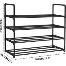 Niveles Organizador de Zapatero Apilable de Almacenamiento - Zapateros Organizador de Expandible y Ajustable Organizador de Almacenamiento de Zapatos 4 Niveles 60CM - 4 niveles 60 cm - Ver 3