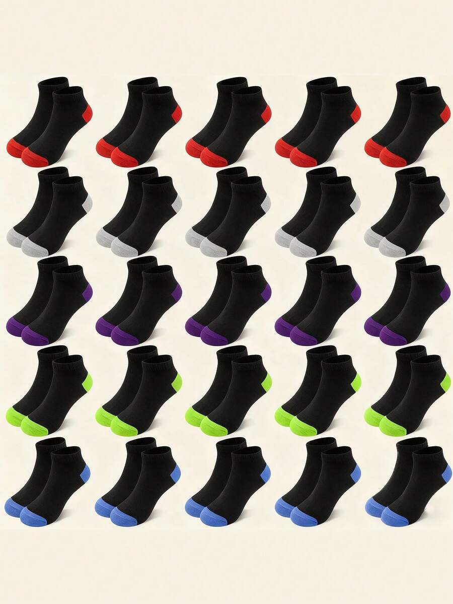 25 paires de chaussettes multicolores pour enfants, chaussettes de sport respirantes pour garçons et filles de 1 à 14 ans, chaussettes de sport d'équipe pour tout les jours - Multicolore - Voir 1