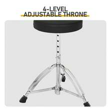 Full Size Adult Drum Set 5-Piece Champagne With Bass Drum, Two Tom Drum, Snare Drum, Floor Tom, 16" Ride Cymbal, 14" Hi-Hat Cymbals, Stool, Drum Pedal, Sticks - 預設 - 查看 2