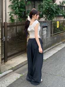 时尚宽松直筒休闲运动裤，轻便 - 灰色 - 查看 3