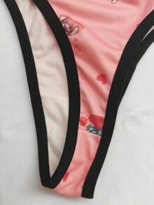 Disney 3pcs Women's IP Authorized Underwear Set, Includes Stitch Printed Thong, Sexy Element Printed Low-Rise Briefs - Multicolor - View 5