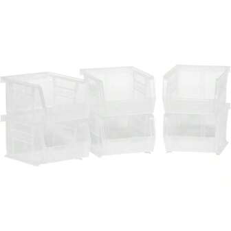 08212Sclar 30210 Plastic Storage Stacking AkroBins For Craft And Hardware 6 Pack Clear