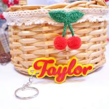 1 pieza Llavero personalizado de acrílico con nombre y flor de colores, recuerdos de fiesta de cumpleaños, regalo personalizado para la niña de las flores, etiqueta de mochila con nombre para niña, dijes de a juego, etiqueta de bolso de acrílico - Llavero de acero + anilla de cadena de 4 eslabones - Ver 39