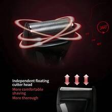 ES3831K405 多功能電剃刀 安萊鋼不銹鋼刀頭 浮動刀頭適配 乾電池驅動 乾濕兩用場景 全身水洗維護 流線型機身 - 黑色 - 查看 5