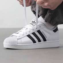Adidas 男女通用三叶草贝壳头休闲运动鞋 - 白色 - 查看 5
