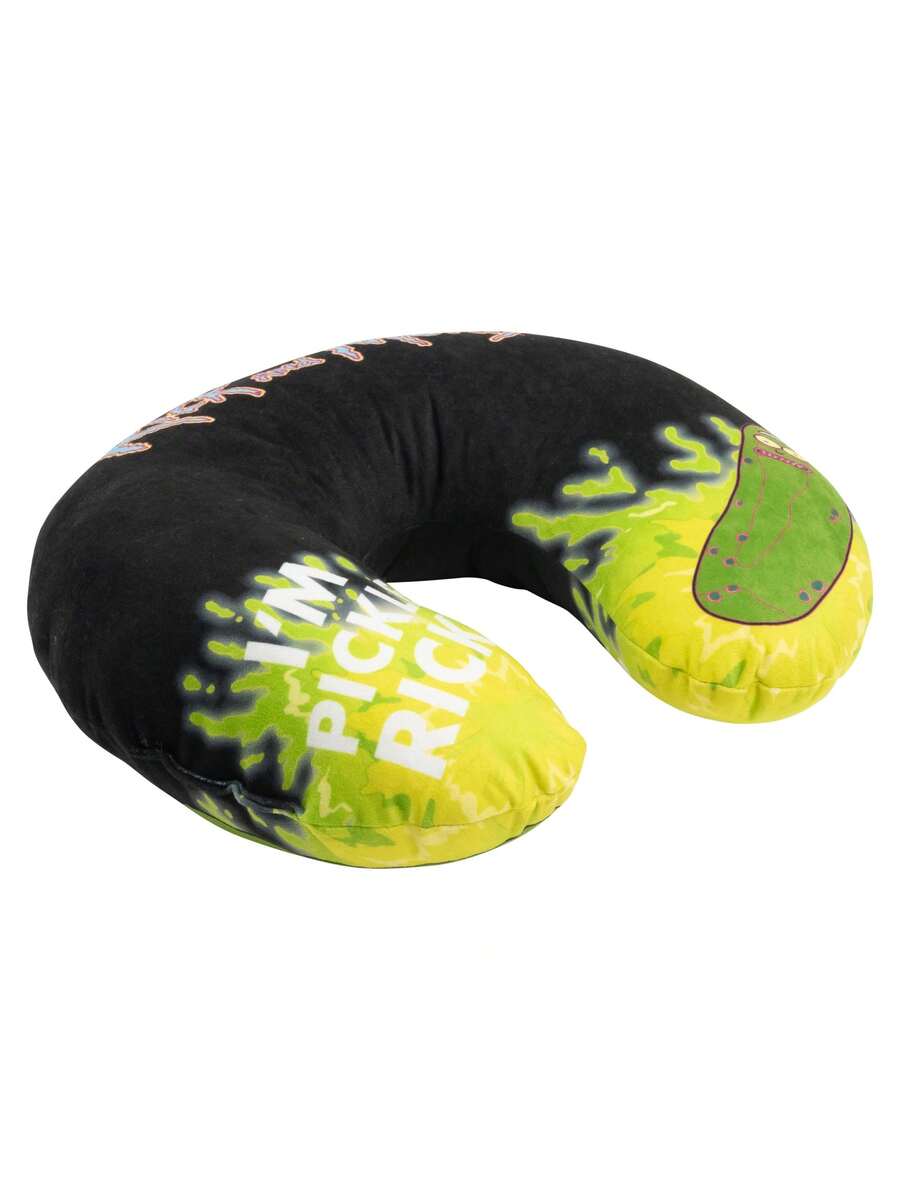 United Labels - Pickle Rick Reise Nackenkissen bequemes Reisekissen Nackenhörnchen Auto Flugzeug Schwarz - Schwarz - Übersicht 1