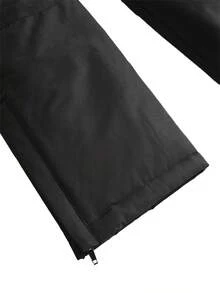 2025秋冬新款男士加厚滑雪裤，多色可选，可拆卸可调节背带，适合户外徒步露营 - 黑色 - 查看 5