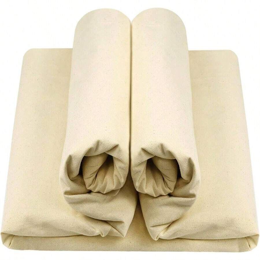 Medium Weight Cotton Muslin Fabric: 63 Inchx 2 Yards Unbleached Muslin Linen Fabric Material Sewing Material Apparel Cloth - 5 YARDS + Natural - View 1