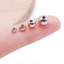 10/30 piezas Cuentas redondas de cobre sólido para hacer joyas, espaciadores, bolas lisas, cuentas sueltas sin costuras con agujeros para pulseras apilables, artesanía de 3/4/5/6 mm - Multicolor - Ver 4