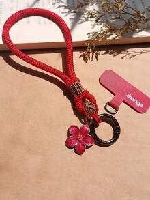 1条精美手工花卉挂绳，短款手机挂绳，腕带，钥匙扣，USB收纳袋 - 彩色 - 查看 11