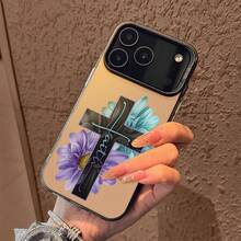 Funda de Teléfono Plateada con Patrón Compatible con iPhone 17 Air/16/15/14/13/12 Pro Max 16 Plus, Unisex, Simple y Personalizada, Protección a Prueba de Golpes - Plata - Ver 2