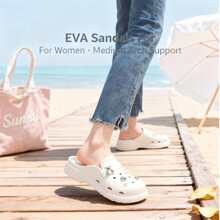 ASOFTER Sandalias casuales con diseño de oso de cristal rhinestone para mujer, aptas para uso interior y exterior, con suela gruesa, antideslizantes, zapatos de playa, regalo de Navidad