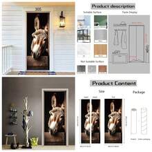 2 Sheets Self - Adhesive Door Sticker, 80cmx200cm/31.5x78.7inch Nature Tree Shadow Door Murals Stickers PVC Removable Wallpaper Decoration Home Bedrooms U200BLiving Room - 驢木板 - 查看 1