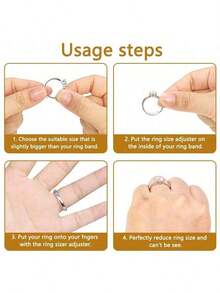 Resin Ring Adjuster, Invisible Ring Sizer Pads, Suitable For Loose Rings, Fits All Finger Sizes. Invisible Ring Sizer Adjuster, Fits Loose Rings - Multiple Finger Sizes Available, Comfortable And Protective. Adjustable Clear Tightener, Sizer Tool, Jewelry Protector, Fits Loose Rings. Ring Adjuster Fits Any Ring, Multiple Sizes Available. Women's Ring Adjuster. - Multicolor - View 6