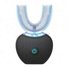 Cepillo de dientes eléctrico recargable con función ultrasónica de barrido y rotación, set para parejas, cepillo de dientes con raspador, dispositivo inteligente para blanquear los dientes. - Negro - Ver 3