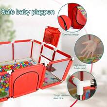 Corralito Bebe Con Vallas Para Bebé Plegable Corral, Rojo - Rojo - Ver 7