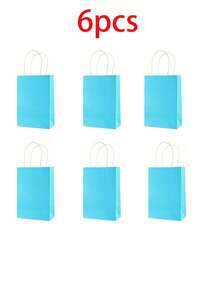 12 个 8 英寸浅蓝色小礼品袋，带提手，牛皮纸材质，适用于生日、婚礼、情人节、单身派对、新娘送礼会、婚礼回礼、圣诞礼物、圣诞包装、圣诞袋、派对袋、单身派对等场合。 - 淺藍色 - 查看 10