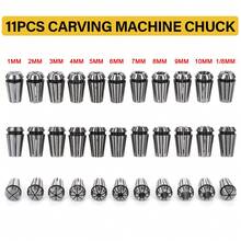 ER16 夹头 ER 夹头卡盘 精密 1mm-13mm 弹簧，适用于 CNC 铣床刀架、雕刻机主轴电机 11 件装 - 銀色 - 查看 9