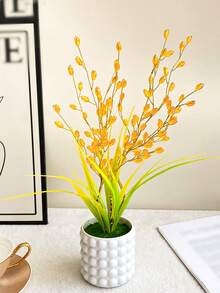 1 Pc Simulated Wheat Ear Potted Plant Garden Outdoor Decoration Country Style Home Decor Multifunctional Desktop Ornament