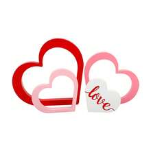 Adorno de madera con forma de corazón romántico para decoración del hogar, ideal para el Día de San Valentín. - vistoso - Ver 6