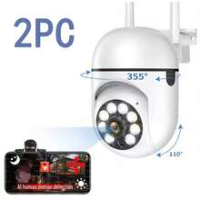 2NLF -Cámara PTZ de vigilancia de segurida d inalámbrica para exteriores con IP y wifi de 2MP, zoom 4X, seguimiento humano con IA, audio bidireccional y cámara nocturna en color HD - Blanco - Ver 8