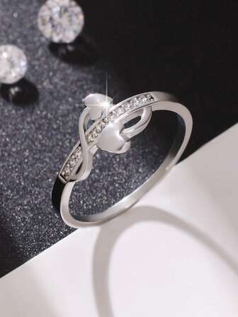 1 Adet Minimalist Şık Kişiselleştirilmiş Zirkonyum Yüzük, Sevgililer Günü, Doğum Günü, Parti İçin Kadınlara Hediye