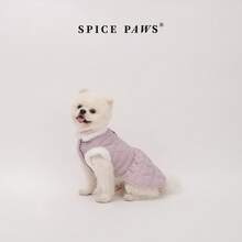 宠物狗连衣裙一件，可爱爱心印花图案，背部带牵引环方便遛狗，加厚秋冬款，适合小型/中型犬猫，圣诞礼物