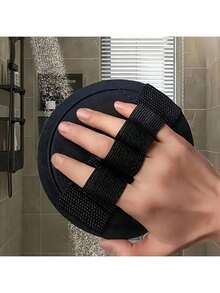 1-Piece Exfoliating Bath Towel, Skin-Friendly And Gentle, Yet Highly Effective In Removing Dirt! Pain-Free Bathing Accessory, Your Personal Bathing Care Assistant. Christmas Gift. - Black - View 3