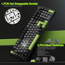 F99 PRO Custom Mechanical Gaming Keyboard Tri-Mode Wireless Hot-Swappable Gasket Mount Structure Pre-Lubed Linear Switches RGB Backlighting PC Peripheral - 彩色 - 查看 8