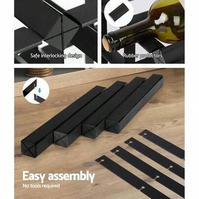 9 Tier 72 Bottle Wine Rack, Wooden Timber Wines Bottles Storage Racks Holder Freestanding Display Organiser For Kit...