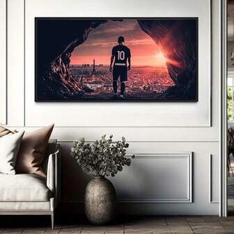 1pc Frameless Canvas Poster, Modern Art, Football Star Poster, Ideal Gift For Bedroom, Living Room, Corridor, Wall Art, Wall Decoration, Winter Decoration, Room Decoration