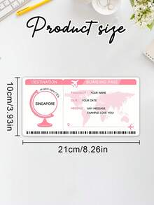 Customized Personalized Scratch Cards, Heart-Shaped Scratch Cards, Airplane Pattern Scratch Cards, Boarding Pass Pattern Scratch Cards, Vacation Gifts, Surprise Vacation Destinations, Vacation Party Gifts - Globe - View 16