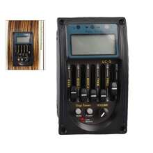Preamplificador De Guitarra Pastilla,Ecualizador de Pastillas de Pickup, 5 Bandas Ecualizador, Preamp Piezo Pickup Tuner Digital con Pantalla LCD - Negro - Ver 5