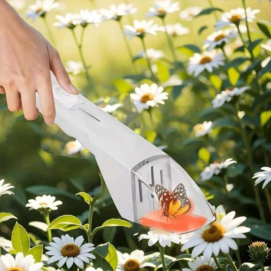 1-Pack Handheld Insect Trap Releaser, Portable Insect Catcher, Quick Release, Pest Control Tool For Home And Garden, No Batteries Required - White - View 1