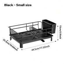 1 Set Dish Drying Rack (Black/White Optional) - With Cutlery Holder And Draining Board, Space-Saving Design, Suitable For Cabinet Connections, Easy To Clean, Ideal For Home Kitchens (Small Space Users), Essential Kitchen Storage Accessory, Countertop Dish Organizer | Kitchen Dish Drying Rack - Multicolor - View 14
