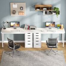 Tribesigns 47 Inches Computer Desk With 5 Drawers, Rustic Brown Home Office Desk With Storage, Modern Simple Laptop Desk Study Writing Table For Small Spaces, White - trắng - Xem 6