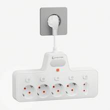 EU Standard Multi-Hole Power Socket With Nightlight, Suitable For Bedroom, Bedside, Matte High-Quality Finish, Separate Power Control, With One EU Outlet - EU E Type Plug(220-240V) - View 11