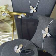 1 Set Necklace, Bracelet, Earrings, Ring Jewelry Set, Luxurious And Elegant For Daily, Date, Party, Wedding - Multicolor - View 6